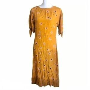 Faithfull the Brand Emilia Floral Dress Mustard Size 6